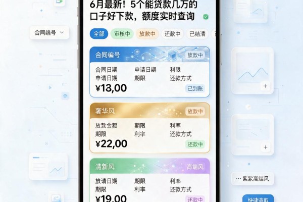 6月最新!5个能贷款几万的口子好下款,额度实时查询