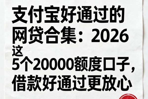 支付宝好通过的网贷合集:2026这5个20000额度口子,借款好通过更放心