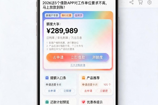急用钱别慌!在什么单位工作容易贷款吗?2026这5个借款APP对工作单位要求不高,马上放款到账
