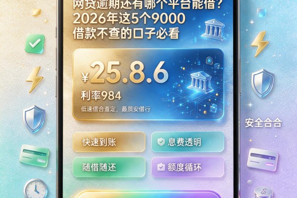 网贷逾期还有哪个平台能借?2026年这5个9000借款不查的口子必看