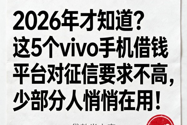 2026年才知道?这5个vivo手机借钱平台对征信要求不高,少部分人悄悄在用!