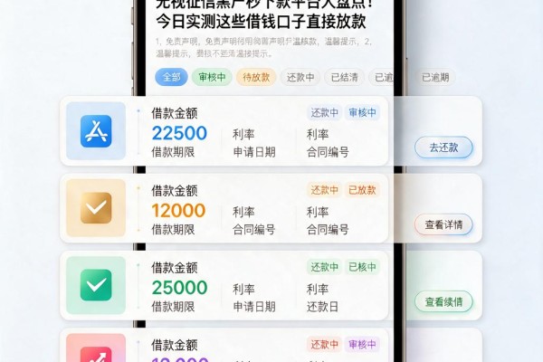 无视征信黑户秒下款平台大盘点！今日实测这些借钱口子直接放款