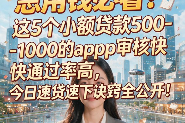 急用钱必看!这5个小额贷款500-1000的app审核快通过率高,今日速贷速下诀窍全公开