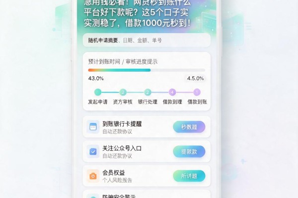 急用钱必看!网贷秒到账什么平台好下款呢?这5个口子实测稳了,借款1000元秒到!
