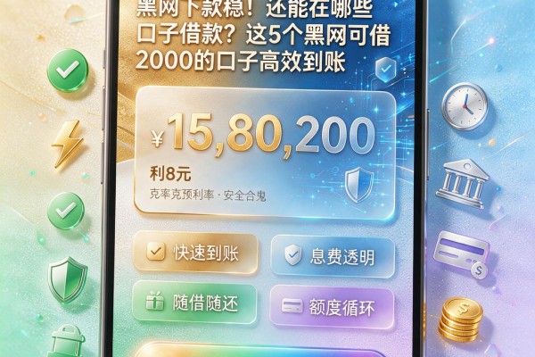 黑网下款稳!还能在哪些口子借款?这5个黑网可借2000的口子高效到账