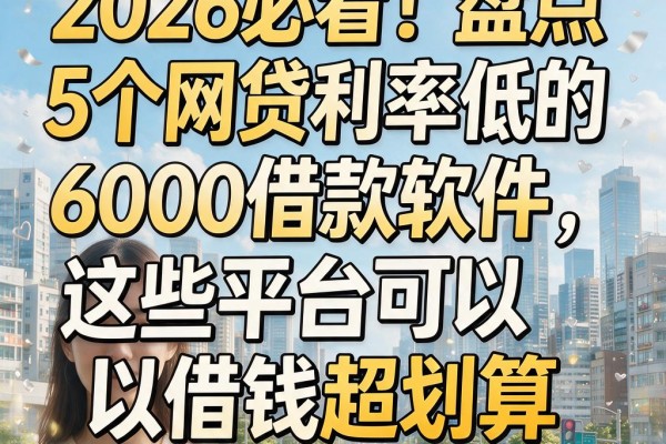 2026必看！盘点5个网贷利率低的6000借款软件，这些平台可以借钱超划算