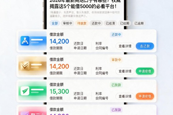 2026年最新高炮口子有哪些?权威揭露这5个能借5000的必看平台!