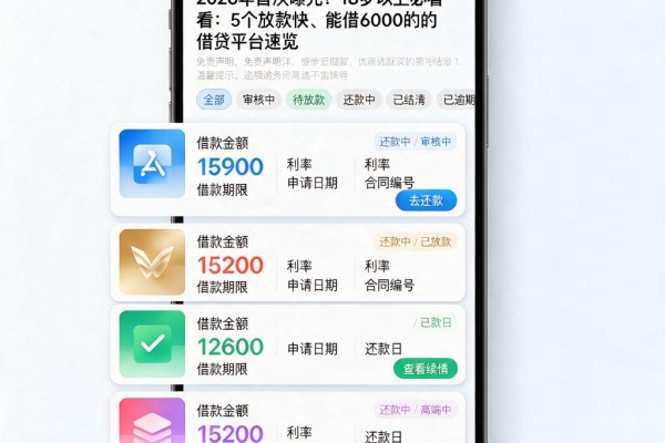 2026年首次曝光!18岁以上必看:5个放款快、能借6000的借贷平台速览