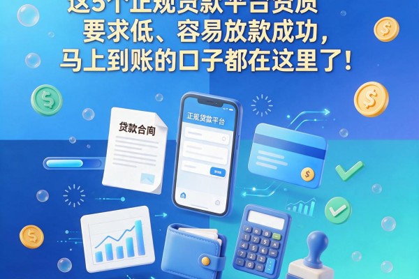 2026年黑户必看!这5个正规贷款平台资质要求低、容易放款成功,马上到账的口子都在这里了