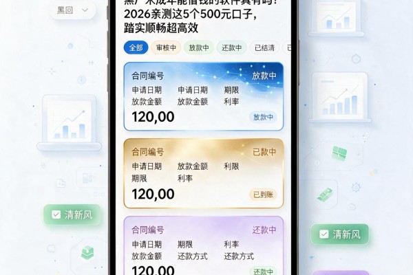 黑户未成年能借钱的软件真有吗?2026亲测这5个500元口子,踏实顺畅超高效