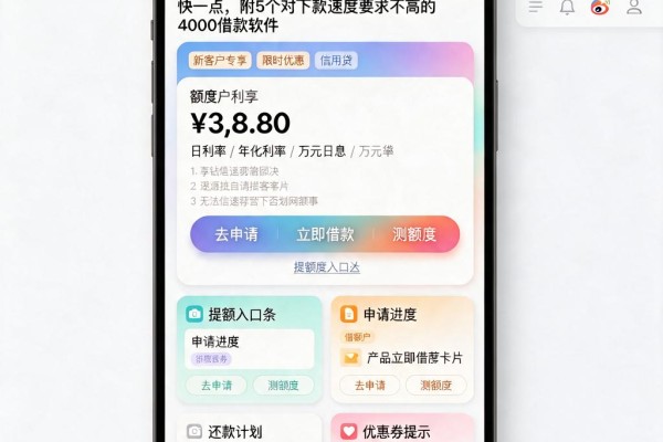 急用钱必看！盘点2026年哪些网贷平台下款快一点，附5个对下款速度要求不高的4000借款软件