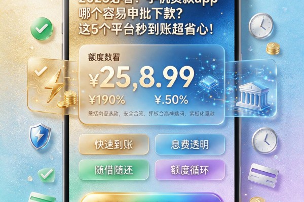 2026必看！手机贷款app哪个容易申批下款？这5个平台秒到账超省心！