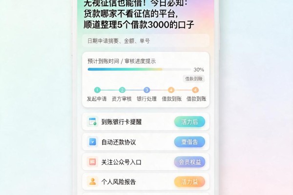 无视征信也能借!今日必知:贷款哪家不看征信的平台,顺道整理5个借款3000的口子