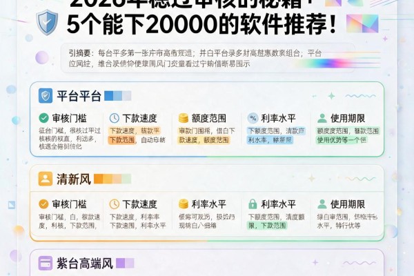征信很多借款记录也别慌！2026年稳过审核的秘籍+5个能下20000的软件推荐
