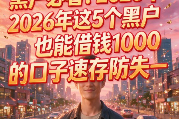 黑户必看!2026年这5个黑户也能借钱1000的口子速存防失
