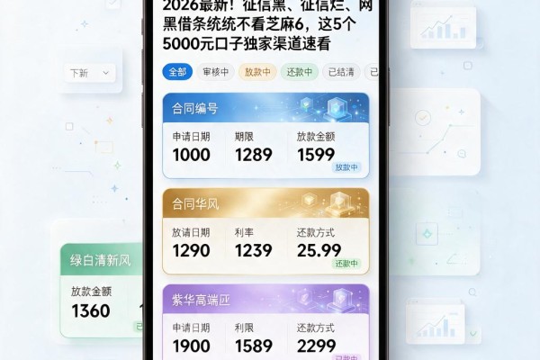 2026最新!征信黑、征信烂、网黑借条统统不看芝麻6,这5个5000元口子独家渠道速看