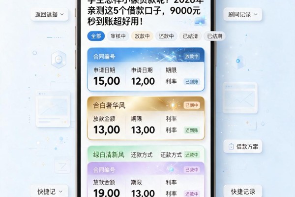 学生怎样小额贷款呢?2026年亲测这5个借款口子,9000元秒到账超好用!