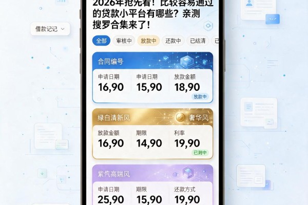2026年抢先看!比较容易通过的贷款小平台有哪些?亲测搜罗合集来了!