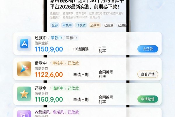 急用钱必看！这5个36个月的借款平台2026最新实测，前期必下款！