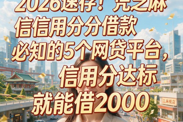 2026速存！凭芝麻信用分借款必知的5个网贷平台，信用分达标就能借2000