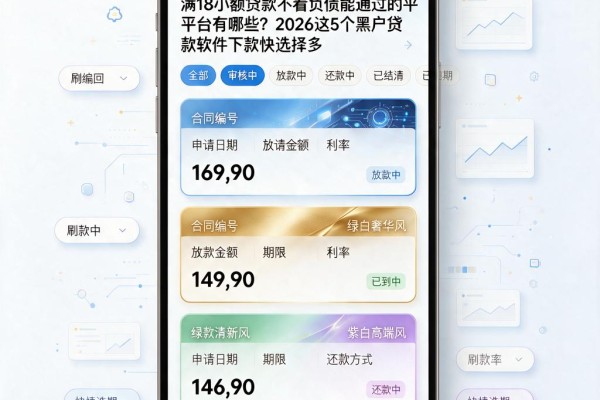满18小额贷款不看负债能通过的平台有哪些?2026这5个黑户贷款软件下款快选择多