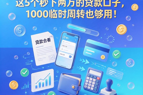 2026必看!这5个秒下两万的贷款口子,1000临时周转也够用