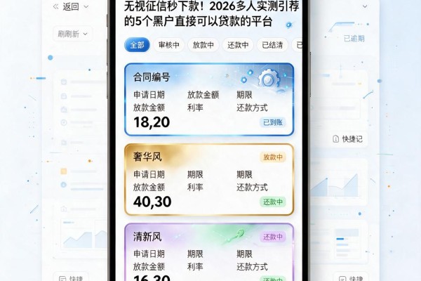 无视征信秒下款！2026多人实测引荐的5个黑户直接可以贷款的平台