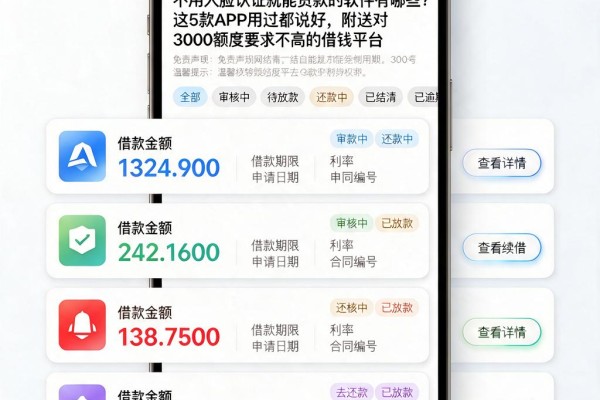 不用人脸认证就能贷款的软件有哪些?这5款APP用过都说好,附送对3000额度要求不高的借钱平台