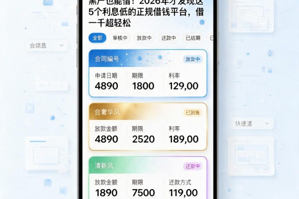 黑户也能借!2026年才发现这5个利息低的正规借钱平台,借一千超轻松