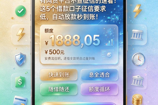有网贷平台不查征信的速看！这5个借款口子征信要求低，自动放款秒到账