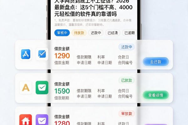 大学网贷到底上不上征信?2026最新盘点:这5个门槛不高、4000元轻松借的软件真的靠谱吗