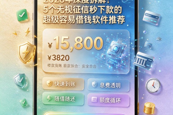 2026年深度拆解!5个无视征信秒下款的超级容易借钱软件推荐