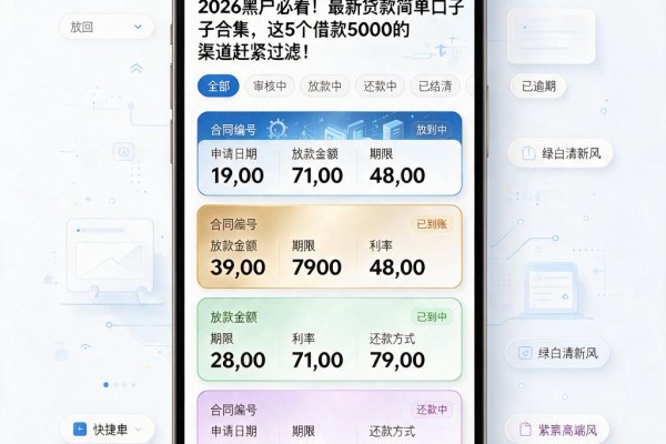 2026黑户必看！最新贷款简单口子合集，这5个借款5000的渠道赶紧过滤！
