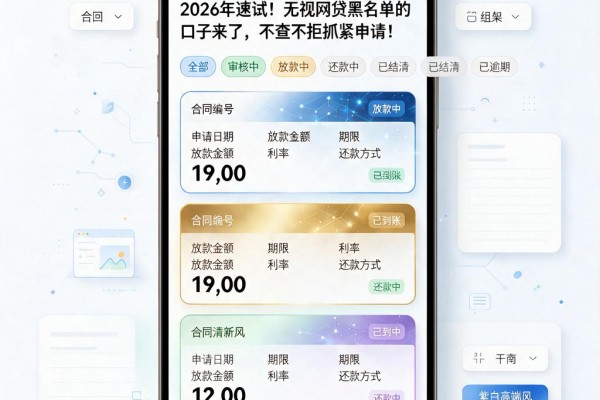 2026年速试!无视网贷黑名单的口子来了,不查不拒抓紧申请!