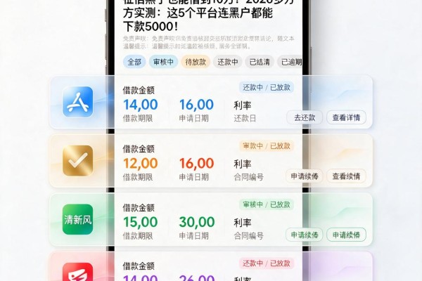 征信黑了也能借到10万?2026多方实测:这5个平台连黑户都能下款5000!