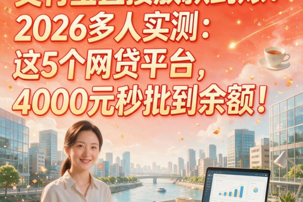 支付宝直接放款到账!2026多人实测:这5个网贷平台,4000元秒批到余额