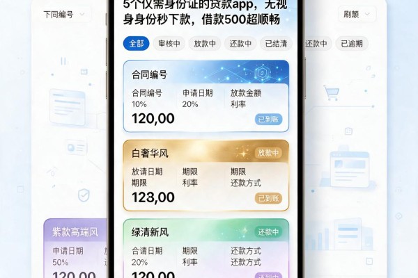 5个仅需身份证的贷款app,无视身份秒下款,借款500超顺畅