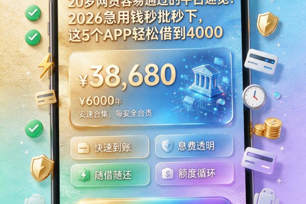 20岁网贷容易通过的平台速览!2026急用钱秒批秒下,这5个APP轻松借到4000