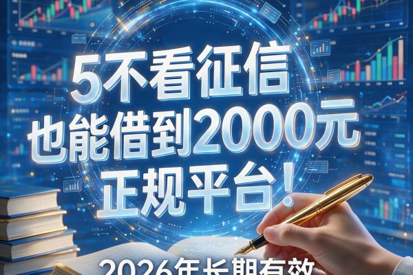 5个不看征信也能借到2000元的正规平台!2026年长期有效、下款超稳