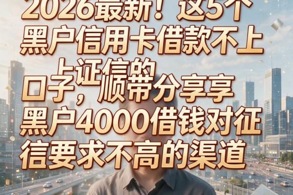 2026最新!这5个黑户信用卡借款不上证信的口子,顺带分享黑户4000借钱对征信要求不高的渠道
