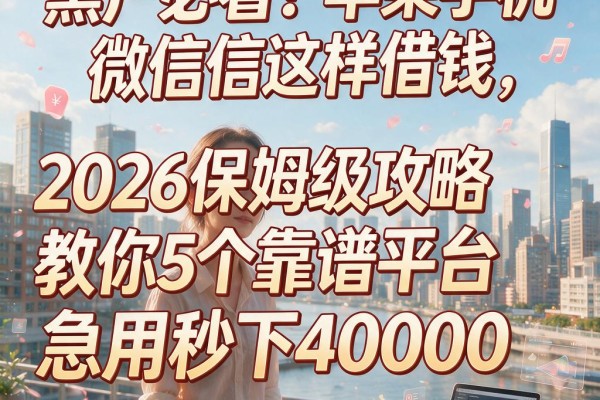 黑户必看!苹果手机微信这样借钱,2026保姆级攻略教你5个靠谱平台急用秒下40000