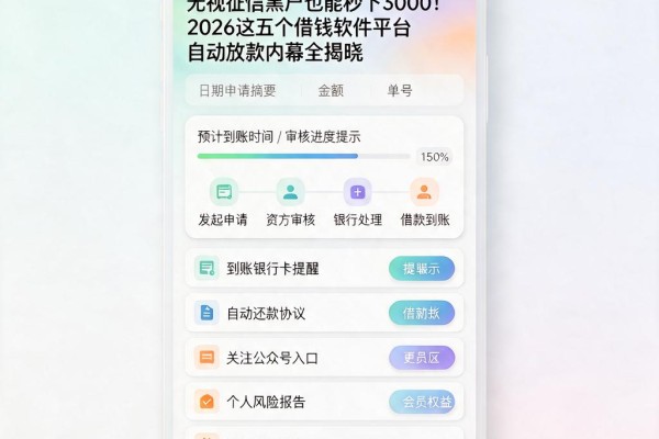 无视征信黑户也能秒下3000!2026这五个借钱软件平台自动放款内幕全揭晓