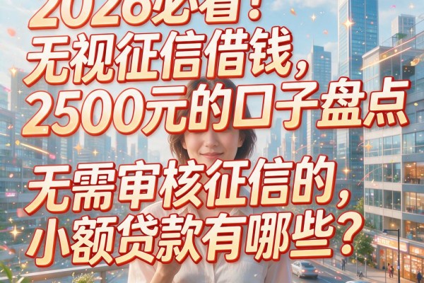 2026必看!无视征信借钱2500元的口子盘点,无需审核征信的小额贷款有哪些?