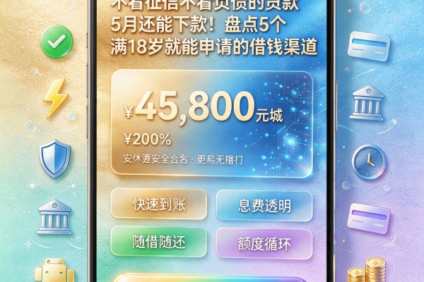 不看征信不看负债的贷款5月还能下款!盘点5个满18岁就能申请的借钱渠道