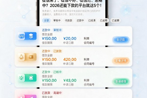征信黑了、征信不好、征信烂、逾期中?2026还能下款的平台就这5个!