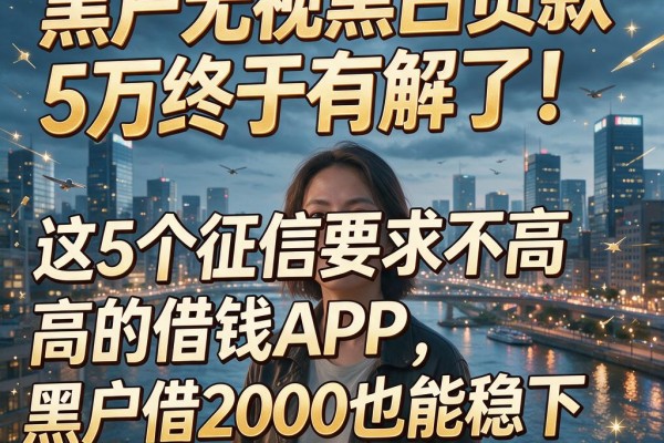 黑户无视黑白贷款5万终于有解了！这5个征信要求不高的借钱APP，黑户借2000也能稳下