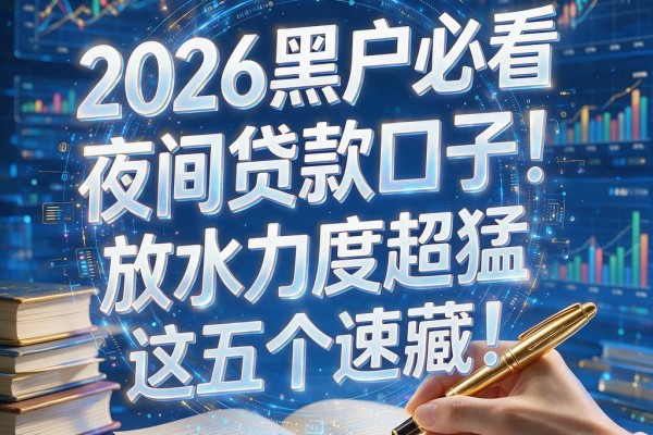 2026黑户必看的夜间贷款口子!放水力度超猛,这五个速藏!