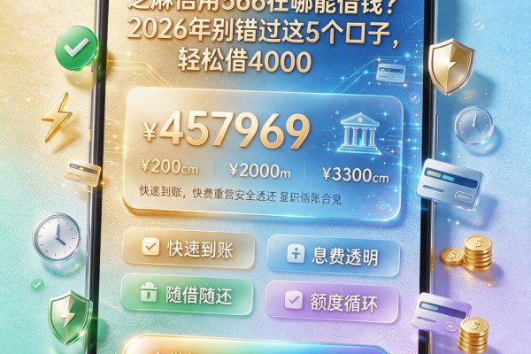 芝麻信用566在哪能借钱?2026年别错过这5个口子,轻松借4000