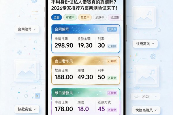 不用身份证私人借钱真的靠谱吗?2026专家推荐方案亲测验证来了!