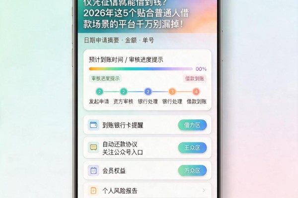 仅凭征信就能借到钱？2026年这5个贴合普通人借款场景的平台千万别漏掉！